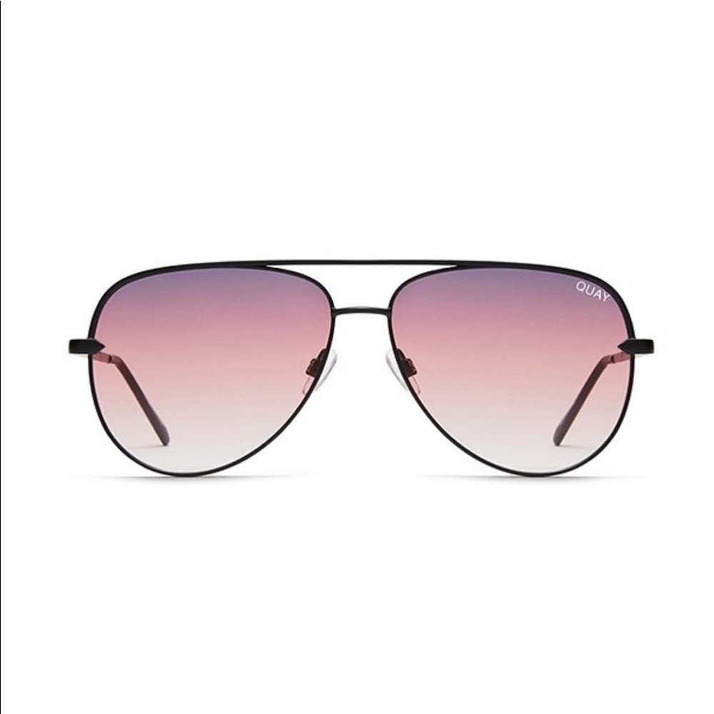 Quay Sahara pink and black aviator sunglasses
